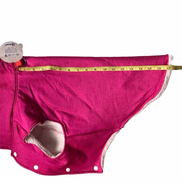 NEW Dog Coat w Hood Pink Metallic Sherpa Fleece M/L NWT - Picture 5 of 13